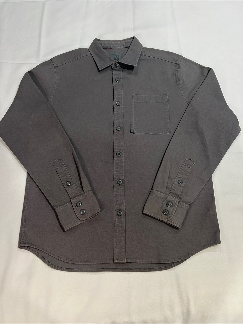 Topo Designs Gray Long Sleeve Casual Button-Down Shirt Men’s Large